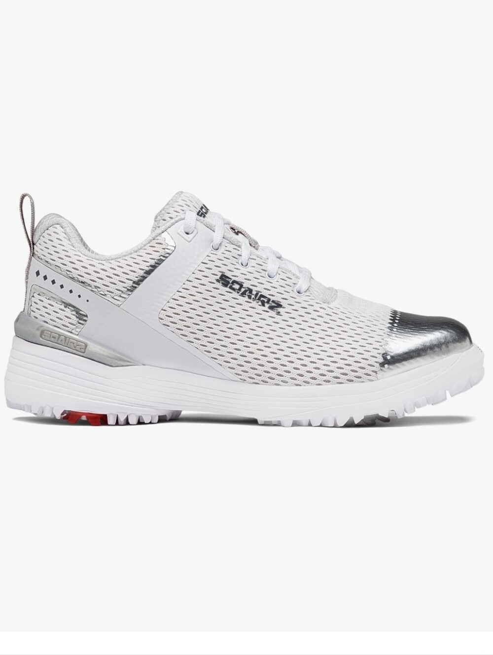 NIB! Sqairz Womens Freedom Ultra Golf Shoes. White Mesh, Silver Tips. Size 9.5
